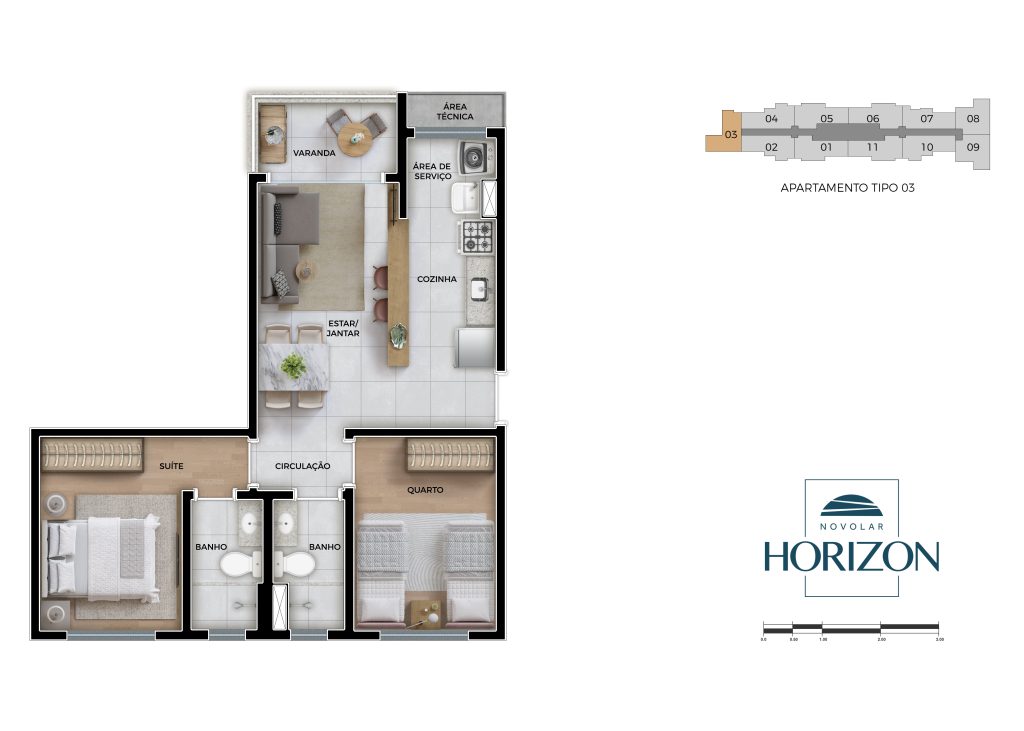 Vista da varanda NOVOLAR HORIZON - Apartamento 2 quartos serrano bh