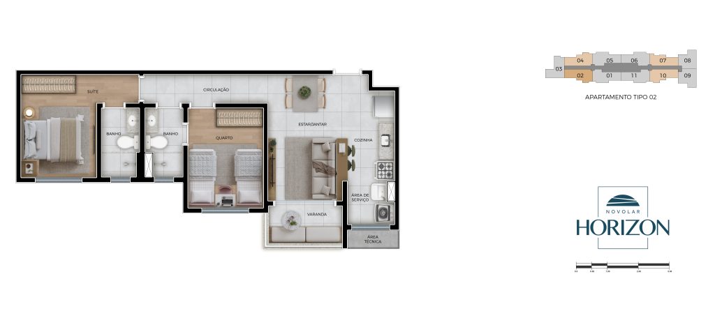 Área de lazer NOVOLAR HORIZON - Apartamento 2 quartos serrano bh