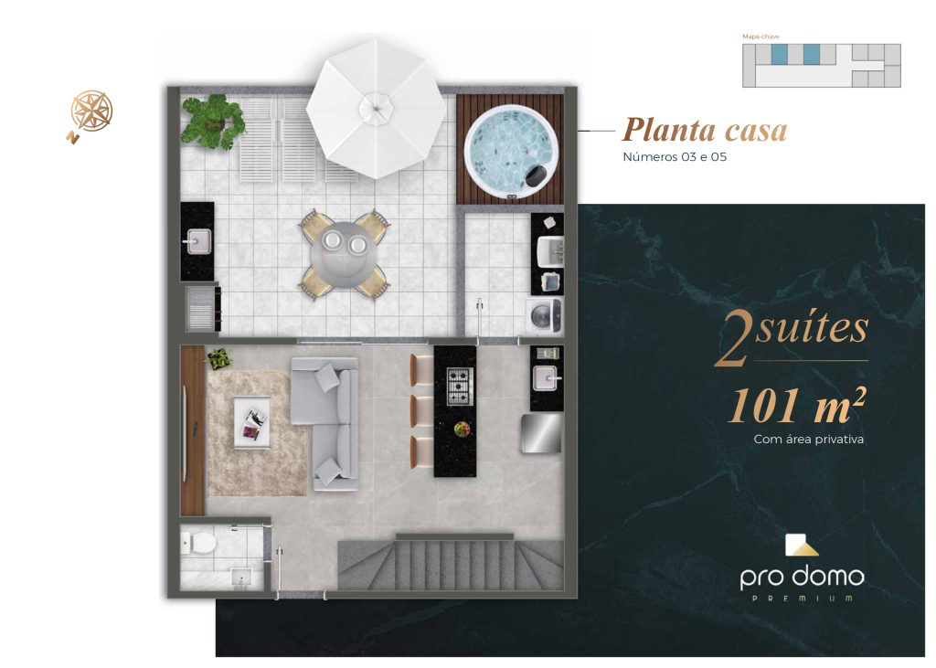 Planta do apartamento LUXUS GARDEN (CASA) - Casa 2 quartos buritis bh