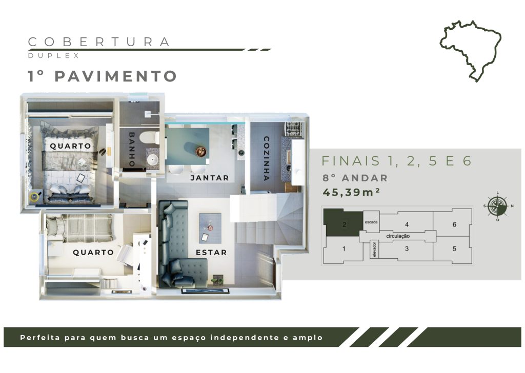 Fachada Residencial Brasil - Cobertura 2 quartos copacabana bh