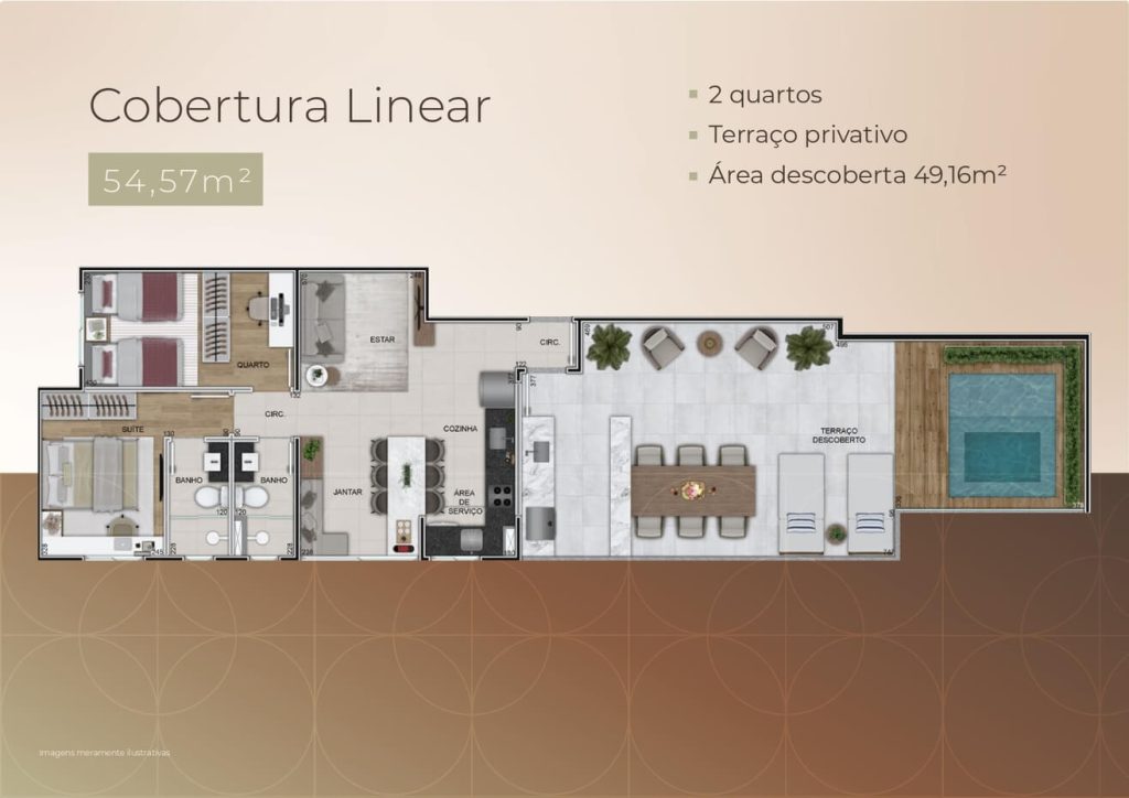 Planta do apartamento Exclusive Diamante - Apartamento 2 quartos eldorado contagem