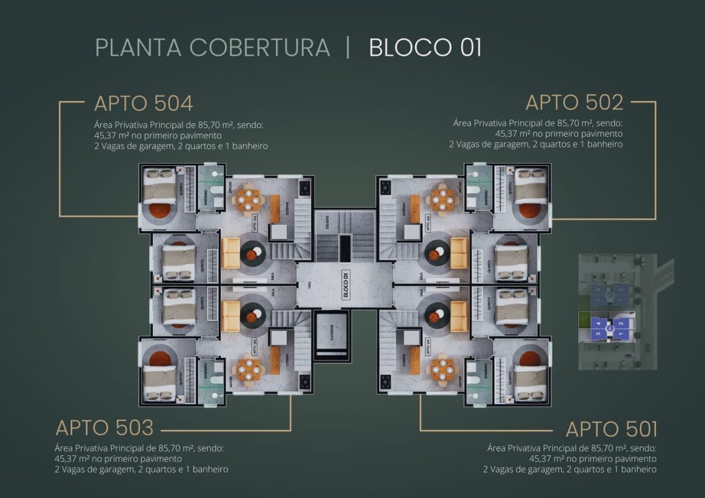 Planta do apartamento CONDOMÍNIO MIRANTE - Apartamento 2 quartos minaslandia bh