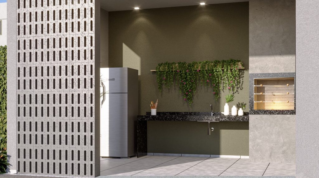 Perspectiva ilustrada RESIDENCIAL MATA DAS BORBOLETAS - Apartamento 2 quartos tres barras contagem