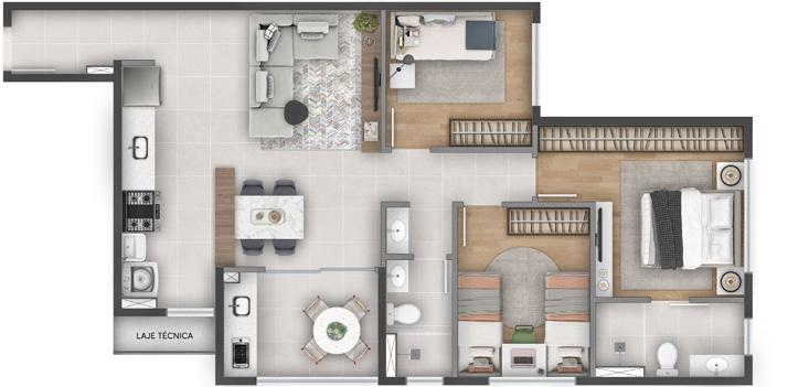 Vista da varanda SENSIA SERRA - Apartamento 2 quartos serra bh