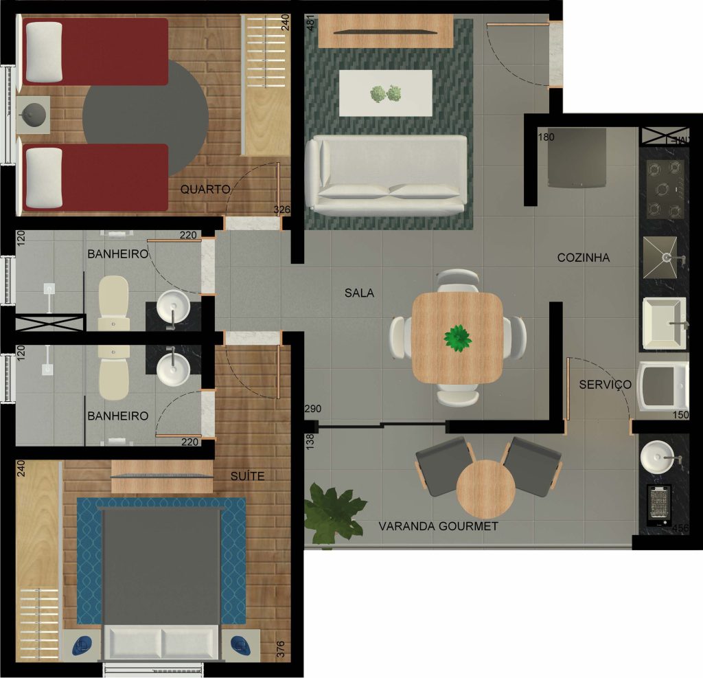 Sala de estar VERSATO RESIDENCE - Apartamento 2 quartos castelo bh