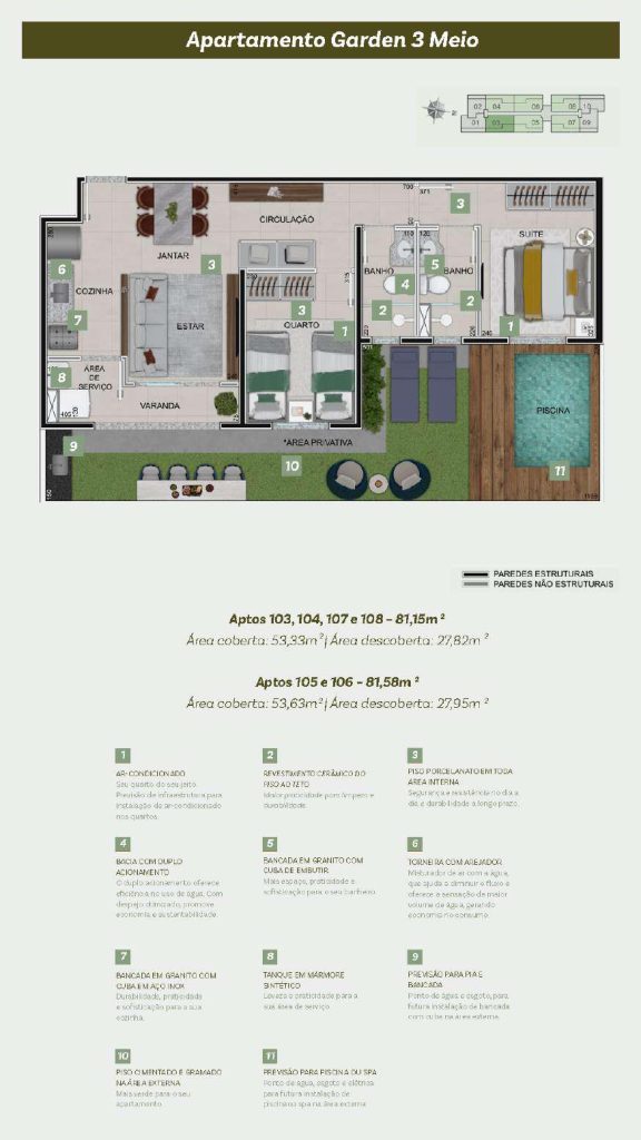 Hall de entrada EXCLUSIVE BON VIVANT - Apartamento 2 quartos santa amelia bh