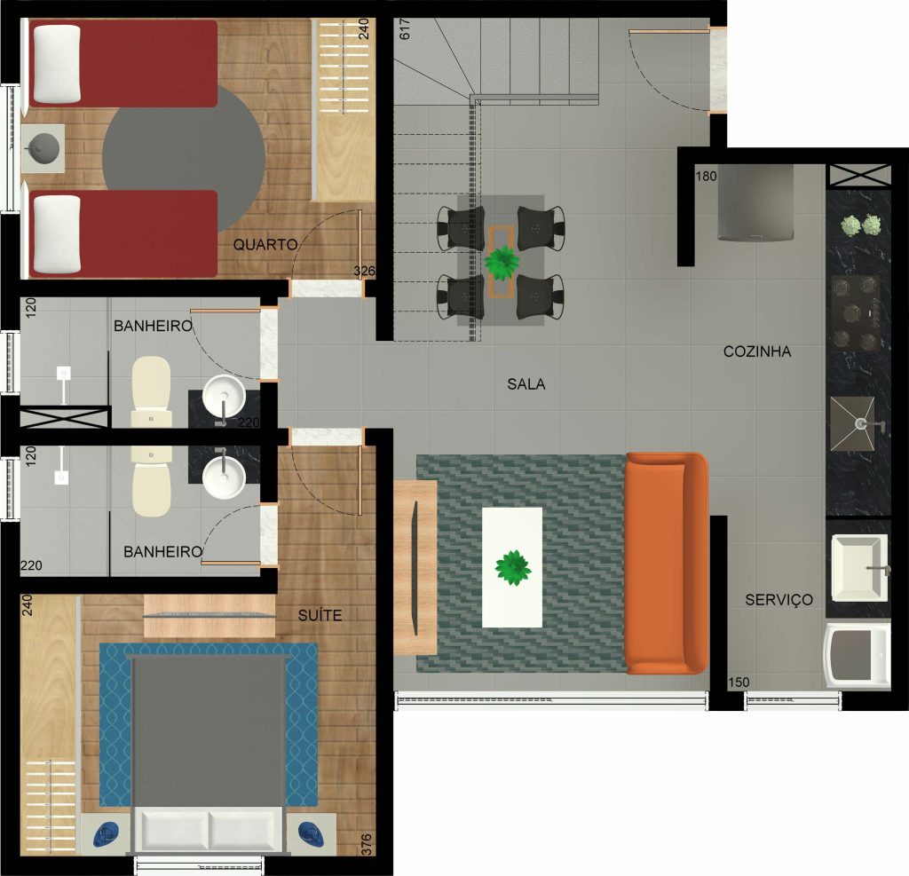 Planta do apartamento VERSATO RESIDENCE - Apartamento 2 quartos castelo bh