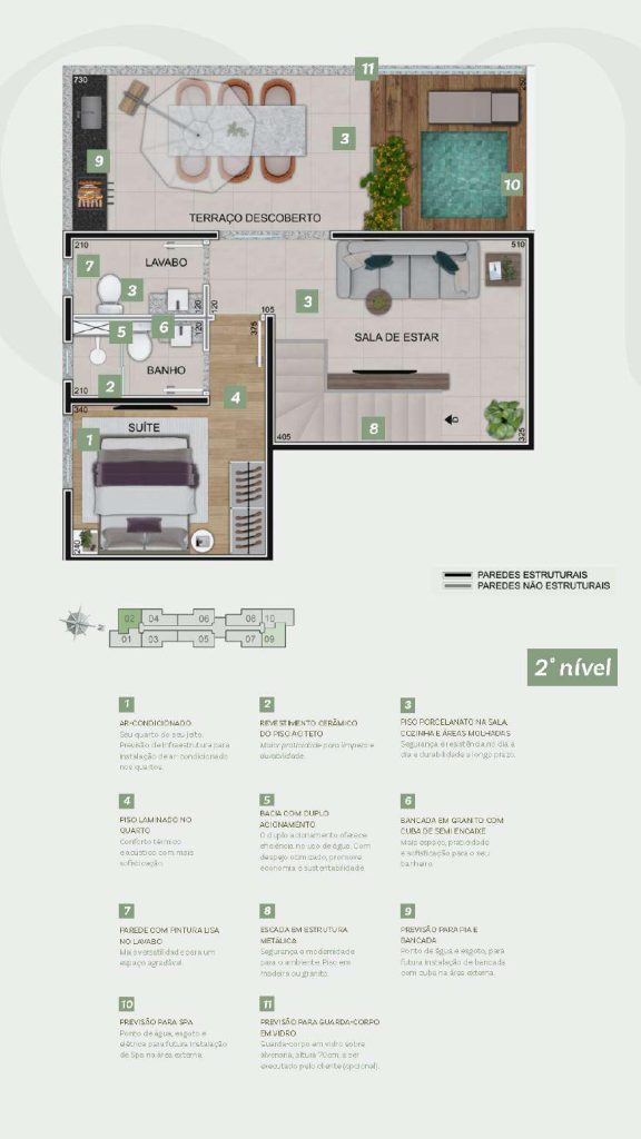Sala de estar EXCLUSIVE BON VIVANT - Apartamento 2 quartos santa amelia bh