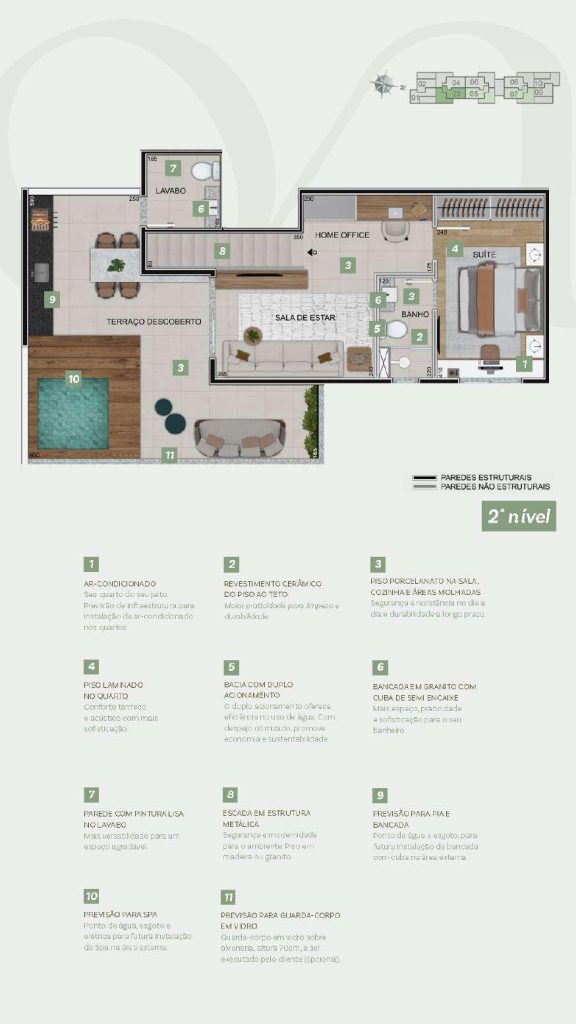 Planta do apartamento EXCLUSIVE BON VIVANT - Apartamento 2 quartos santa amelia bh