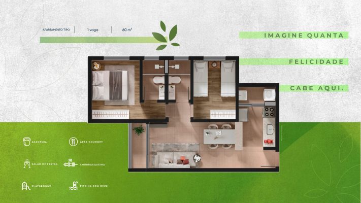 RESIDENCIAL GREEN PLAZA - Apartamento 2 quartos santa monica bh