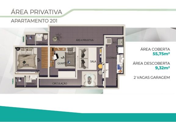 Privativa 2 quartos Liberty Santa Mônica