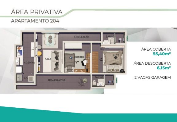 Privativa 2 quartos Liberty Santa Mônica