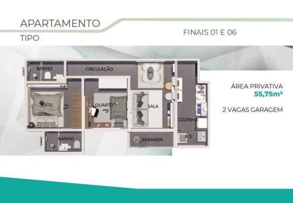 Apartamento 2 quartos Liberty Santa Mônica