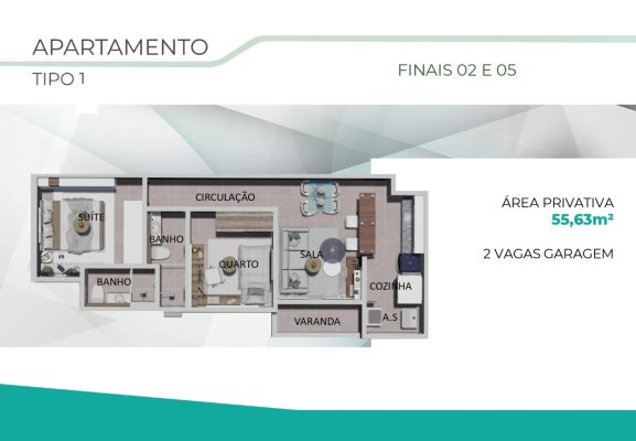 Apartamento 2 quartos Liberty Santa Mônica