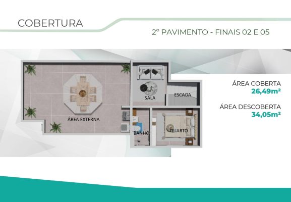 Cobertura 3 quartos Liberty Santa Mônica