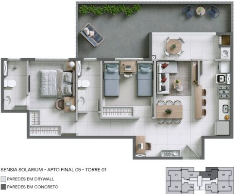 Área de lazer SENSIA SOLARIUM - Apartamento 2 quartos cabral contagem