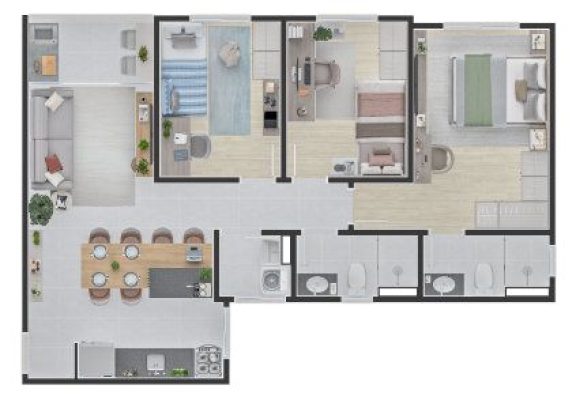 Salão de festas EDIFÍCIO TORONTO - Apartamento 2 quartos planalto bh