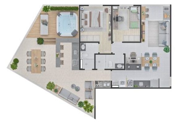 Cozinha planejada EDIFÍCIO TORONTO - Apartamento 2 quartos planalto bh