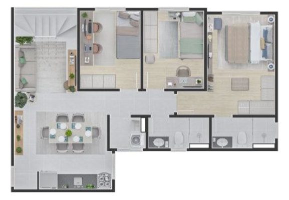 Sala de estar EDIFÍCIO TORONTO - Apartamento 2 quartos planalto bh