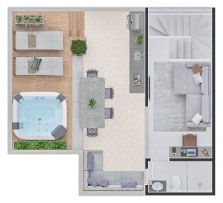 Planta do apartamento EDIFÍCIO TORONTO - Apartamento 2 quartos planalto bh