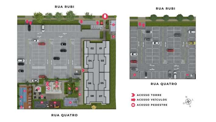 Planta de implantação com legenda - Altus Residence - Apartamento 2 quartos no Arvoredo, Contagem