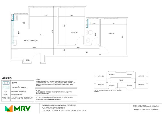 Planta baixa do apartamento - opção 3 - Mata das Orquídeas - Apartamento 2 quartos no Parque Maceió, Contagem