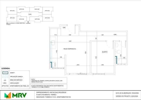 Planta baixa do apartamento - opção 4 - Mata das Orquídeas - Apartamento 2 quartos no Parque Maceió, Contagem