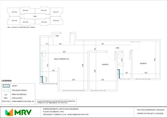 Planta baixa do apartamento - opção 9 - Mata das Orquídeas - Apartamento 2 quartos no Parque Maceió, Contagem