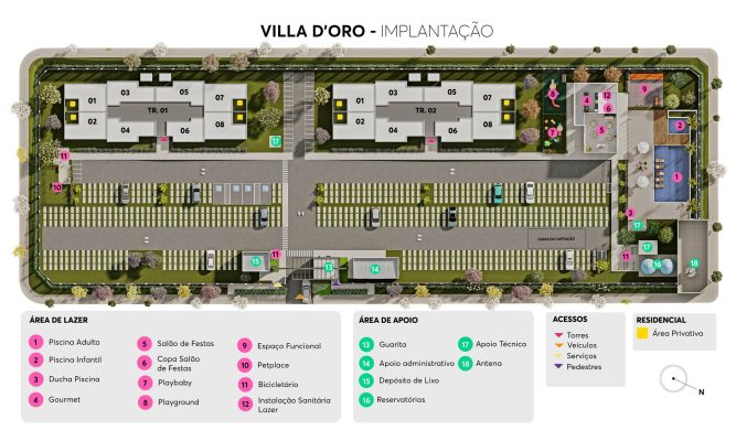 Planta de implantação - Villa D'Oro - Apartamento 2 quartos no Alípio de Melo, BH